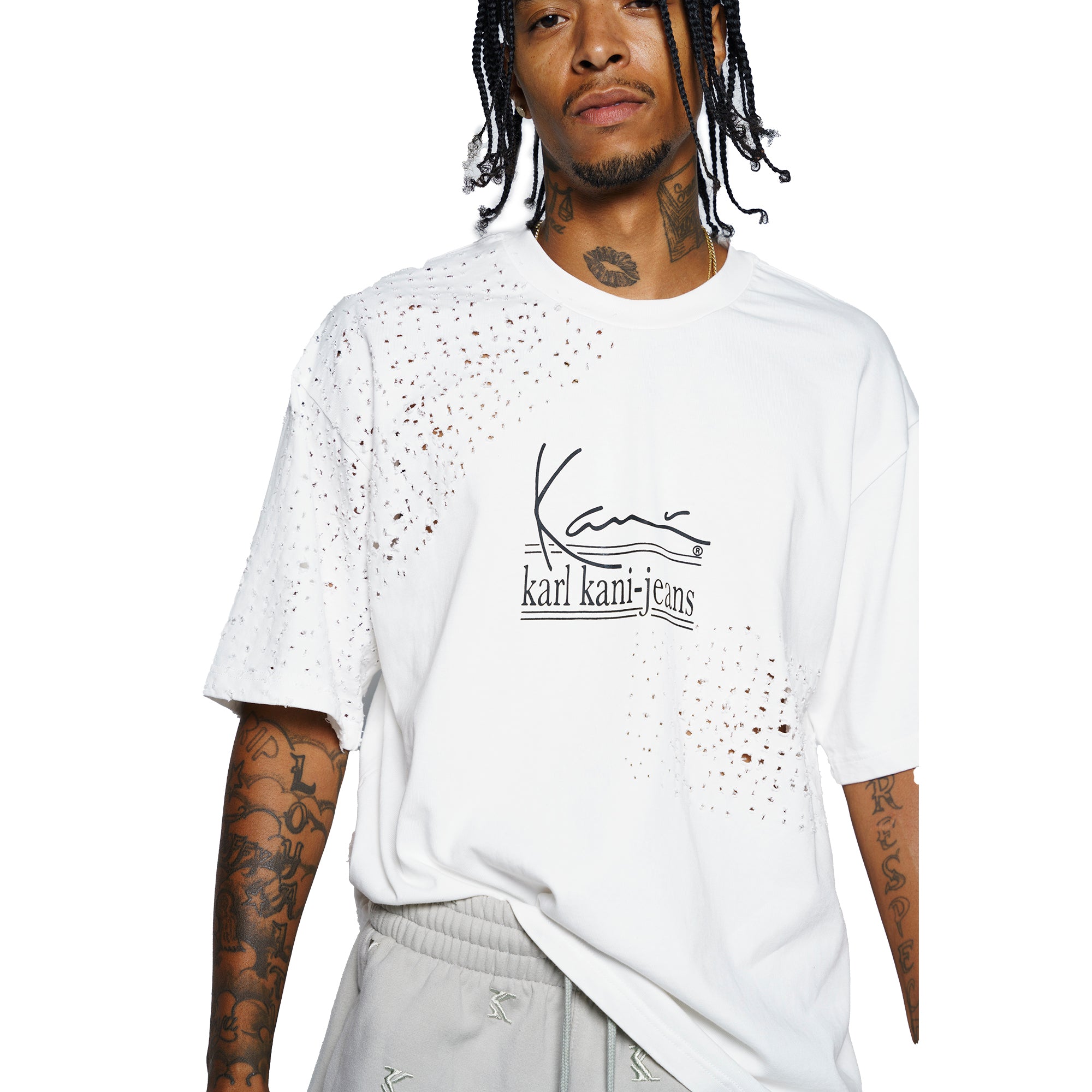 Life Distressed T Shirt White