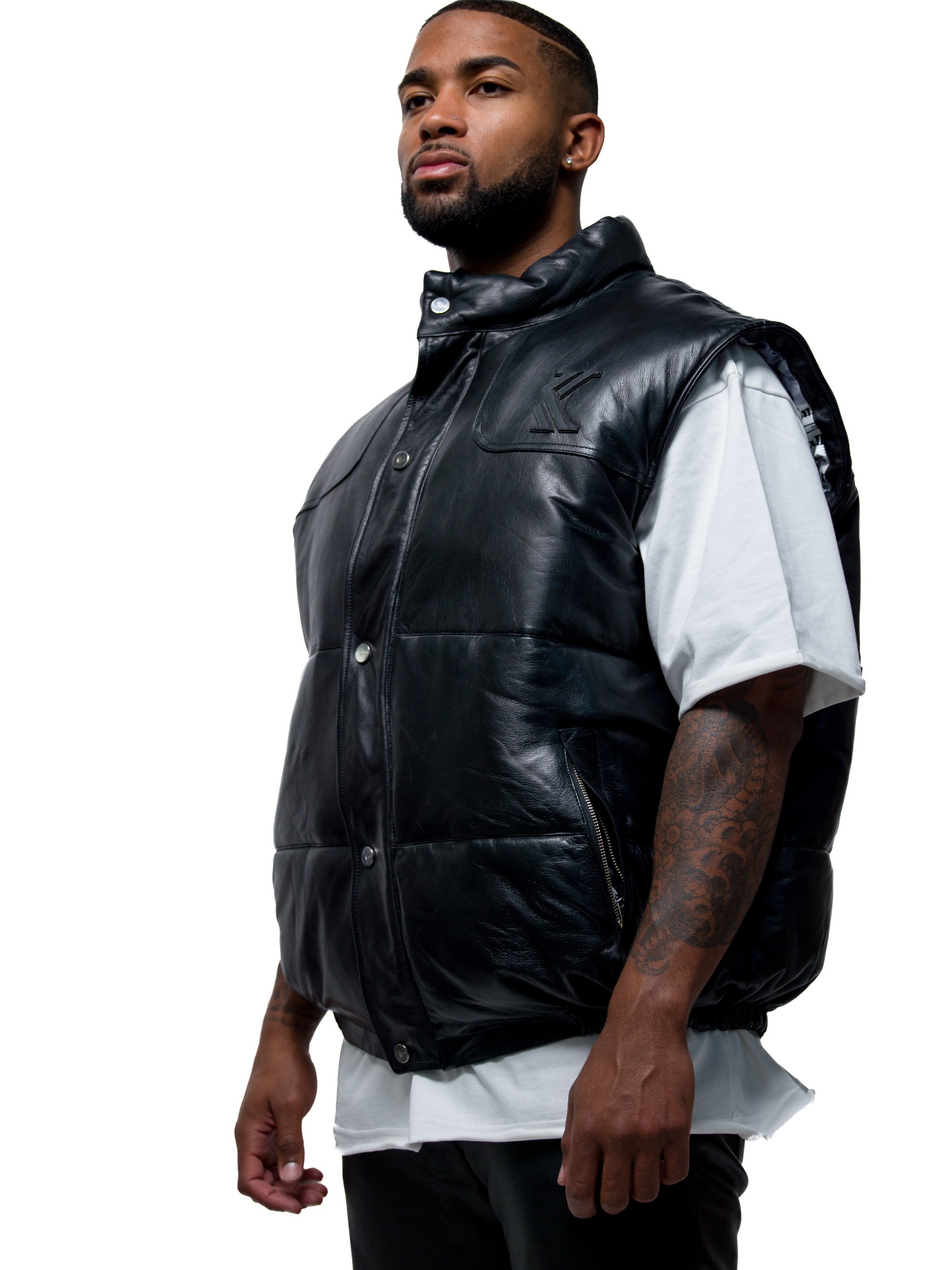 Leather 2025 bubble vest